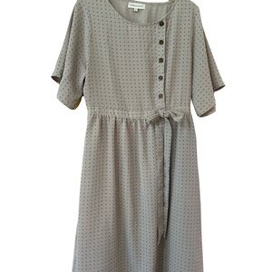 Piper & Scoot Gray Button-Down Midi Dress Women’s LG Nursing Friendly